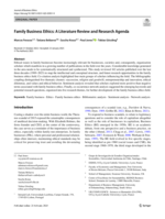 Family business ethics : A literature review and research agenda