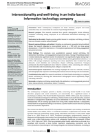 Intersectionality and well-being in an India-based information technology company