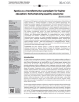 Kgotla as a transformative paradigm for higher education : Rehumanising quality assurance