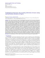 Technological advancement and accounting information relevance among small and medium enterprises in Nigeria
