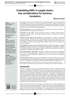Embedding SMEs in supply chains: Key considerations for business incubators