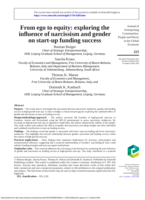 From ego to equity: exploring the influence of narcissism and gender on start-up funding success