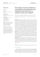 The impact of smart mobility on household's travel behavior and residential self selection in a medium sized city in Nigeria