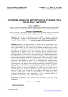 Contested inner-city gentrification : evidence from the  Bo-Kaap, Cape Town