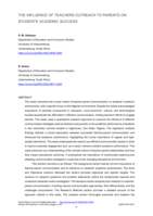 The influence of teachers outreach to parents on students' academic success
