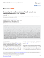 Evaluating the implementation of South Africa's just energy transition in coal regions