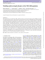 Modelling multiwavelength afterglows of the VHE-GRB population