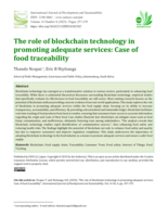 The role of blockchain technology in promoting adequate services: Case of food traceability