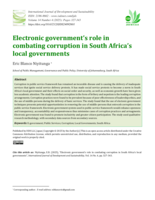 Electronic government’s role in combating corruption in South Africa’s local governments