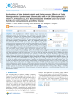 Evaluation of the antimicrobial and embryotoxic effects of gold nanoparticles synthesized chemically with 4-(4'-Chlorophenyl)-2-imino-1,3-thiazino [2,3-b] benzimidazole (FDM29) and via green synthesis using baissea gracillima (liana)