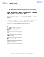 Using whatsapp to teach close reading : The case of Markus Zusak's The book thief