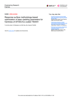 Response surface methodology-based optimization of laser cladding parameters for hardness of AlTiSiCrCo coated Ti6Al4V