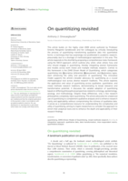 On quantitizing revisited