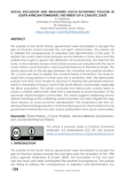 Social exclusion and misaligned socio-economic policies in South African townships : The threat of a chaotic state