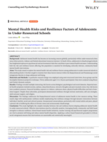 Mental health risks and resilience factors of adolescents in under‐resourced schools