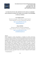 Factors influencing the adoption of situational leadership for learner engagement by school management team members in special schools