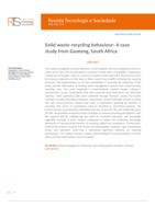Solid waste recycling behaviour : A case study from Gauteng, South Africa
