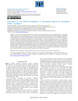 Influence of the COVID-19 pandemic on the mental health of secondary school students