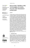 Regulating cyberbullying : the dilemma of school policies and freedom of expression 