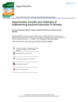 Opportunities, benefits and challenges of implementing preschool education in Ethiopia