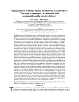 Digitalization of public sector institutions in Zimbabwe : Towards transparent, accountable and sustainable public service delivery
