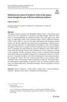 Rethinking the nature of medicine: limits of the inquiry thesis through the case of African traditional medicine