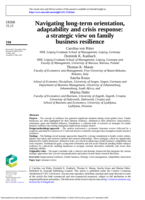 Navigating long-term orientation, adaptability and crisis response : a strategic view on family business resilience