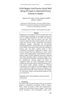 Child neglect and psycho-social well- being of pupils In selected primary schools in Ibadan