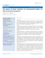 The impact of plastic pollution on environmental health: An ethical and policy perspective