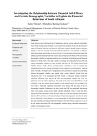 Investigating the relationship between financial self-efficacy and certain demographic variables to explain the financial behaviour of South Africans 