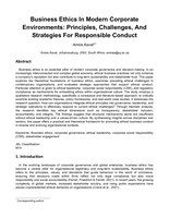 Business ethics in modern corporate environments : Principles, challenges, and strategies for responsible conduct