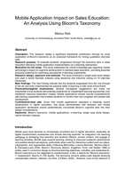 Mobile application impact on sales education : An analysis using bloom's taxonomy