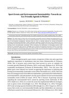 Sport events and environmental sustainability : Towards an eco-friendly agenda in Malawi