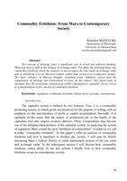 Commodity fetishism : From Marx to contemporary society