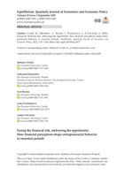 How financial perceptions shape entrepreneurial behavior in recession periods. Equilibrium
