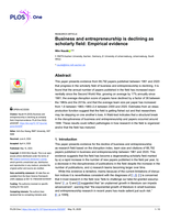 Business and entrepreneurship is declining as scholarly field : Empirical evidence