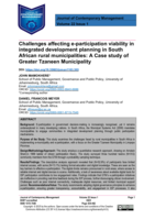 Challenges affecting e-participation viability in integrated development planning in South African rural municipalities : A case study of greater Tzaneen municipality