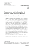 Commutativity and orthogonality of similarity orbits in banach algebras