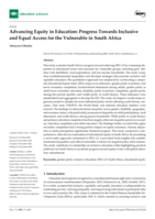 Advancing equity in education : Progress towards inclusive and equal access for the vulnerable in South Africa