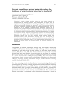 Can role modelling by school leadership reduce the incidence of unprofessional behaviour by teachers?
