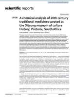 A chemical analysis of 20th century traditional medicines curated at the Ditsong museum of culture History, Pretoria, South Africa