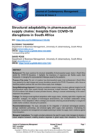 Structural adaptability in pharmaceutical supply chains : Insights from COVID-19 disruptions in South Africa