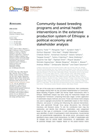 Community-based breeding programs and animal health interventions in the extensive production system of Ethiopia: a political economy and stakeholder analysis