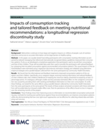 Impacts of consumption tracking and tailored feedback on meeting nutritional recommendations : a longitudinal regression discontinuity study