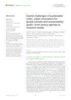 Grand challenges in sustainable cities : urban innovation for global climate and sustainability goals-from policy agenda to research needs