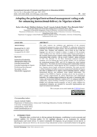 Adopting the principal instructional management rating scale for enhancing instructional delivery in Nigerian schools