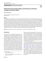 Political financing and vulnerability : Social protection and election campaign financing in Nigeria