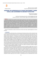 Assessing the undergraduate student engagement, career choice, and achievement in university education 