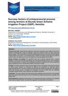 Success factors of entrepreneurial process among farmers at Etunda green scheme irrigation project (GSIP), Namibia