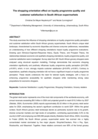 The shopping orientation effect on loyalty programme quality and customer satisfaction in South African supermarkets